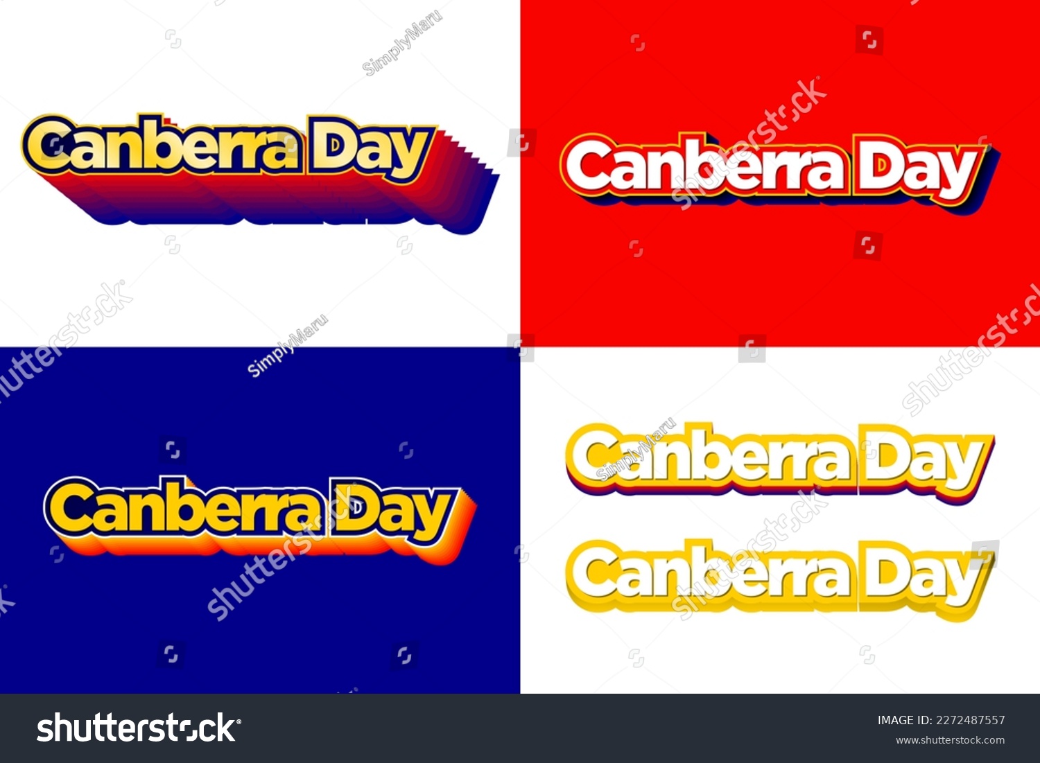 SVG of Set of Canberra Day Typographic Designs. Canberra Day Lettering. Vector Illustration. EPS 10.  svg