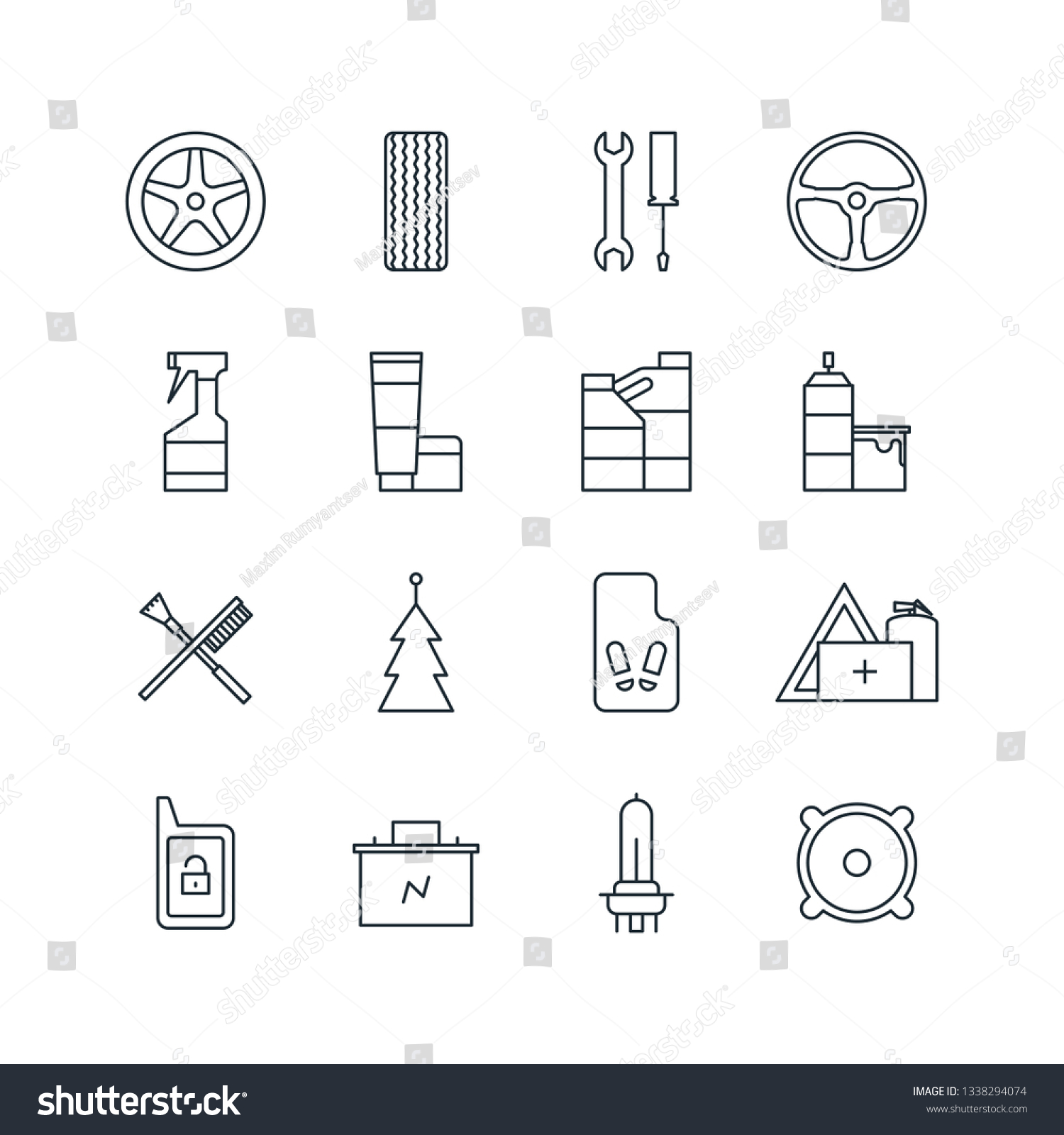 SVG of Set of car accessories line icons. Vector illustration svg