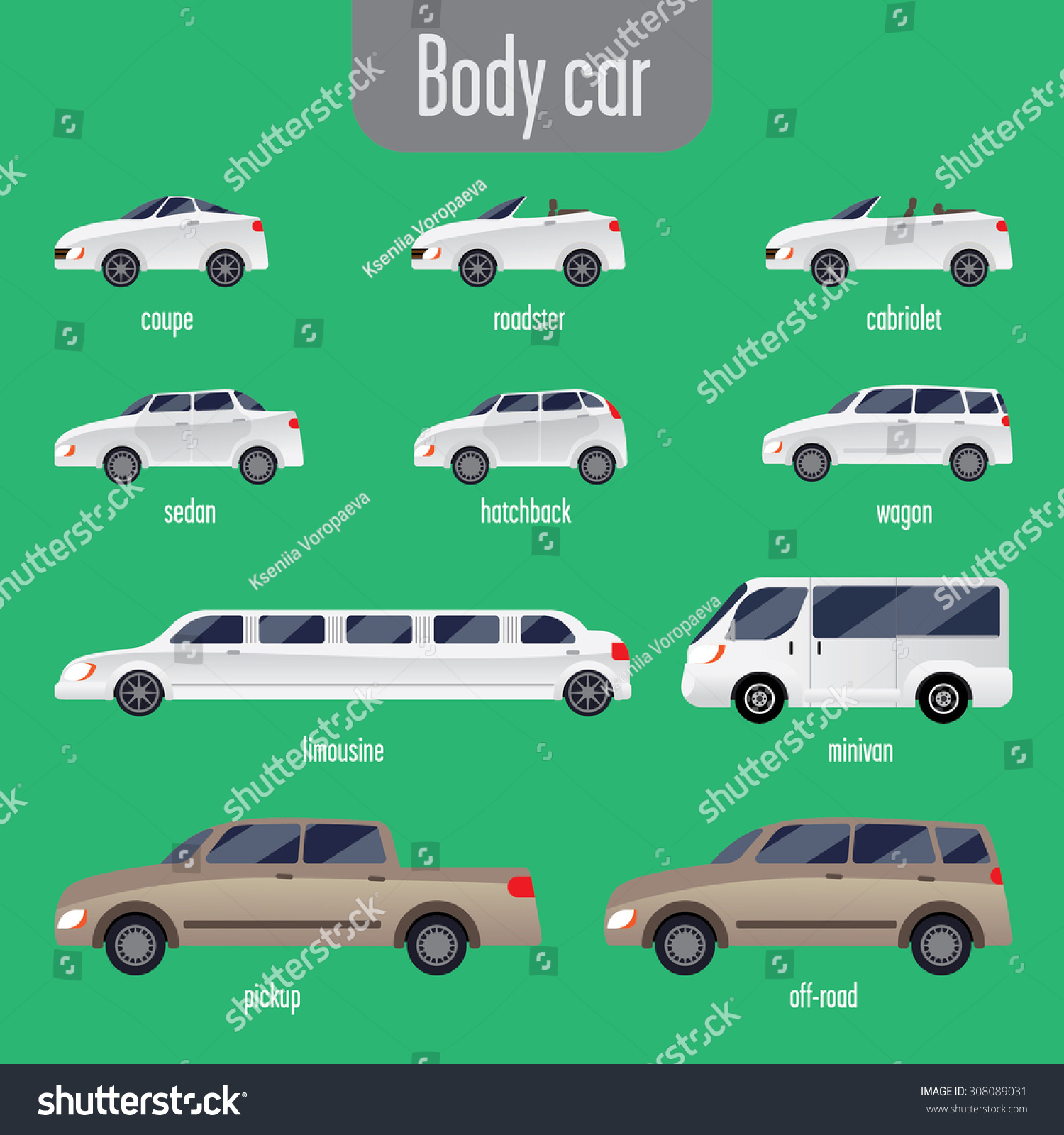 Set Car Bodies Includes Convertible 