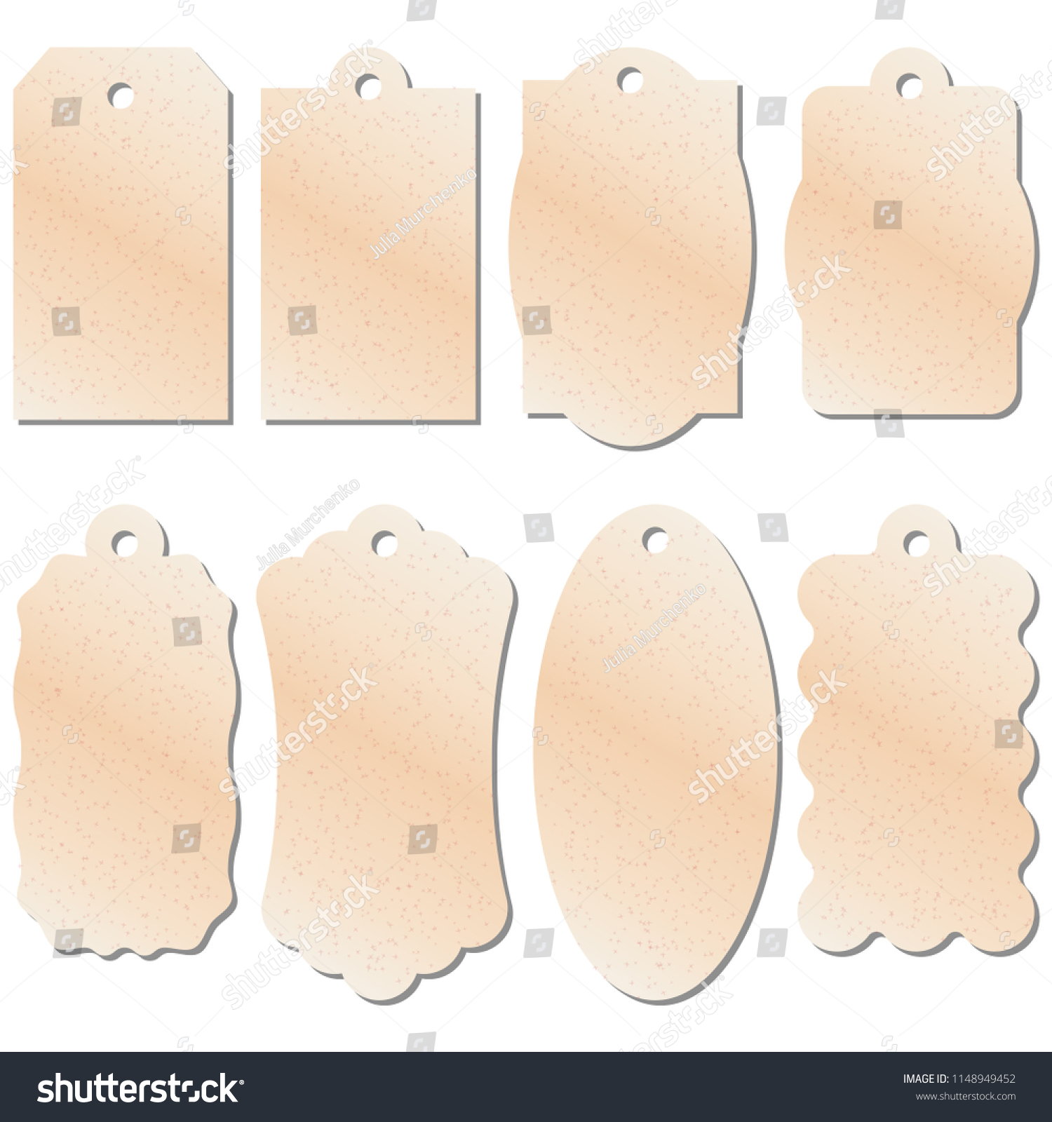 Set Cardboard Craft Tags Different Shapes Stock Vector (Royalty Free ...