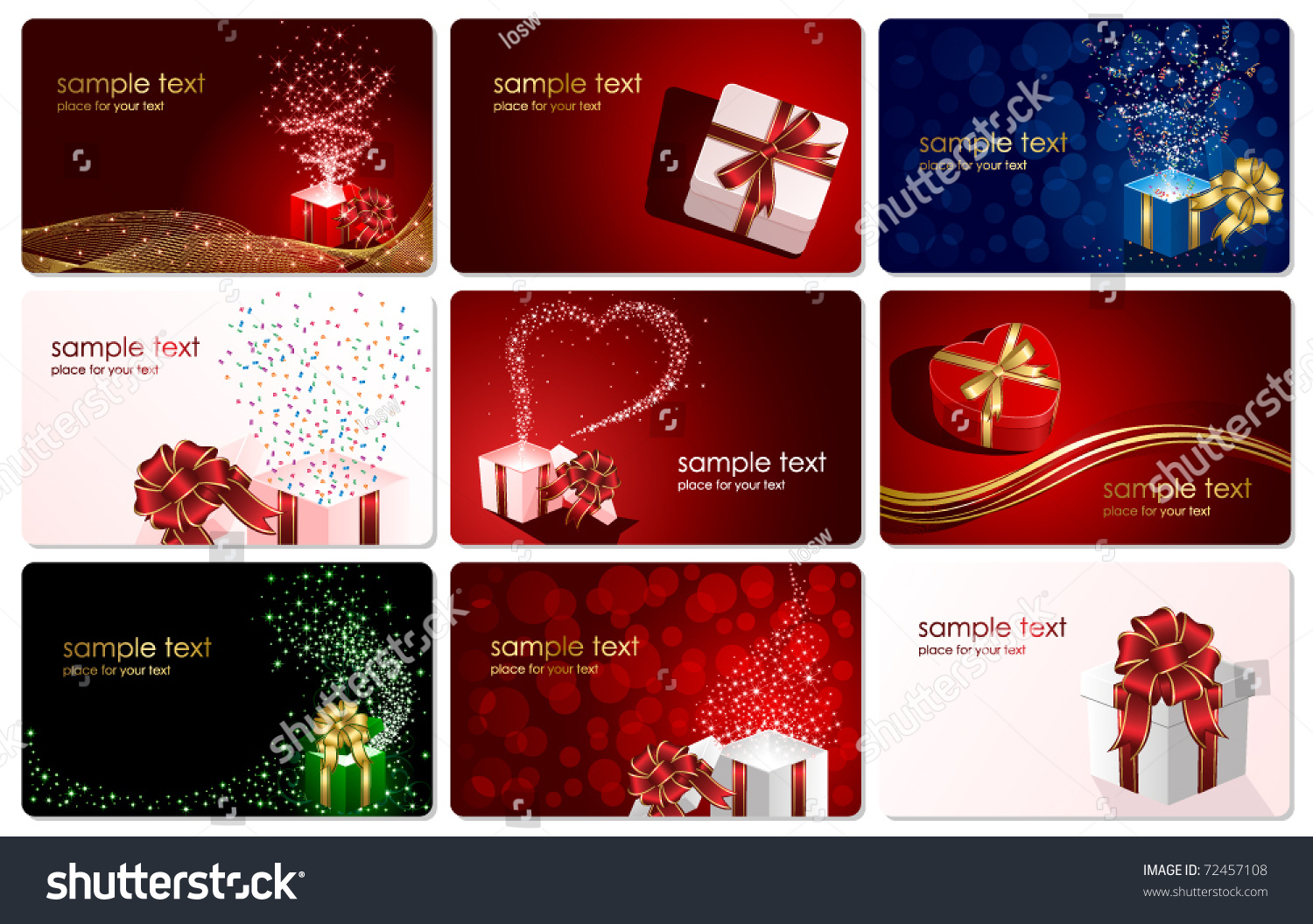 Set Of Cards With Presents, Illustration - 72457108 : Shutterstock