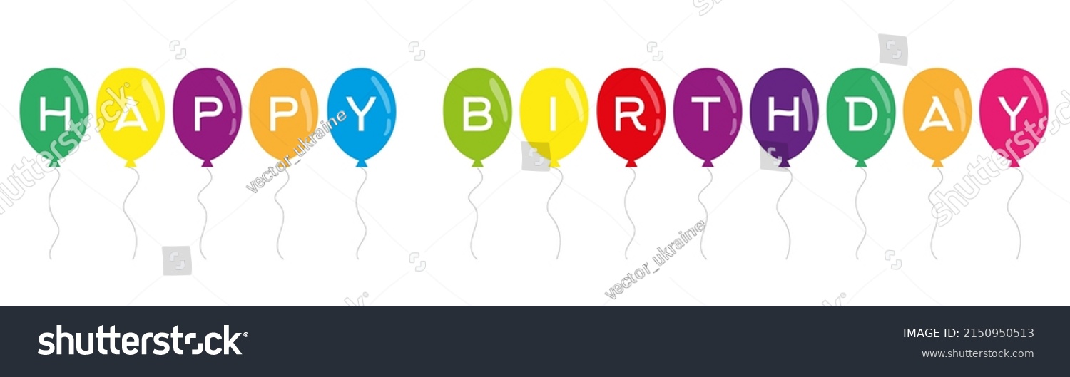 Set Cartoon Balloons Text Happy Birthday Stock Vector (Royalty Free ...