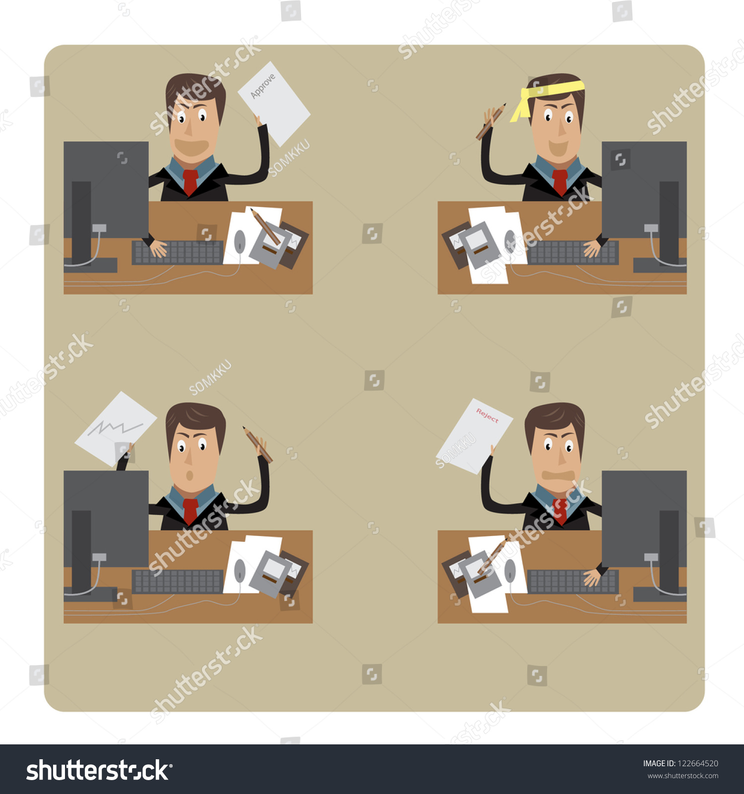 Set Cartoon Businessman Vector Illustration Stock Vector Royalty Free Set Cartoon Businessman Vector Illustration Stock Vector Royalty Free
