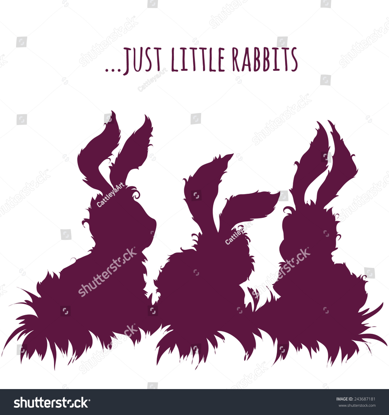 Set Cartoon Cute Rabbits Vector Illustration Stock Vector Royalty Free Shutterstock