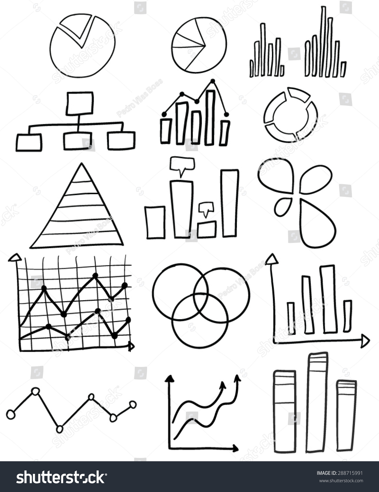 Set Cartoon Graphs Charts Stock Vector 288715991 - Shutterstock