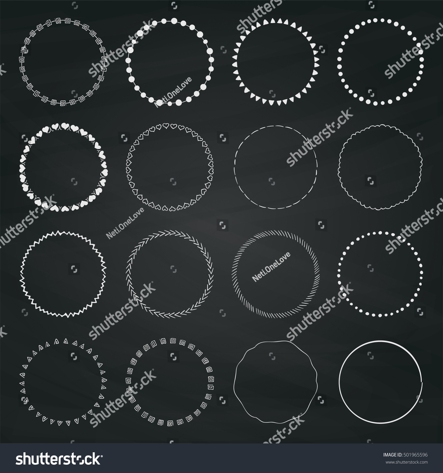 circle chalk vector Circle Image Chalk Set Vectorielle Doodle Logo Drawing