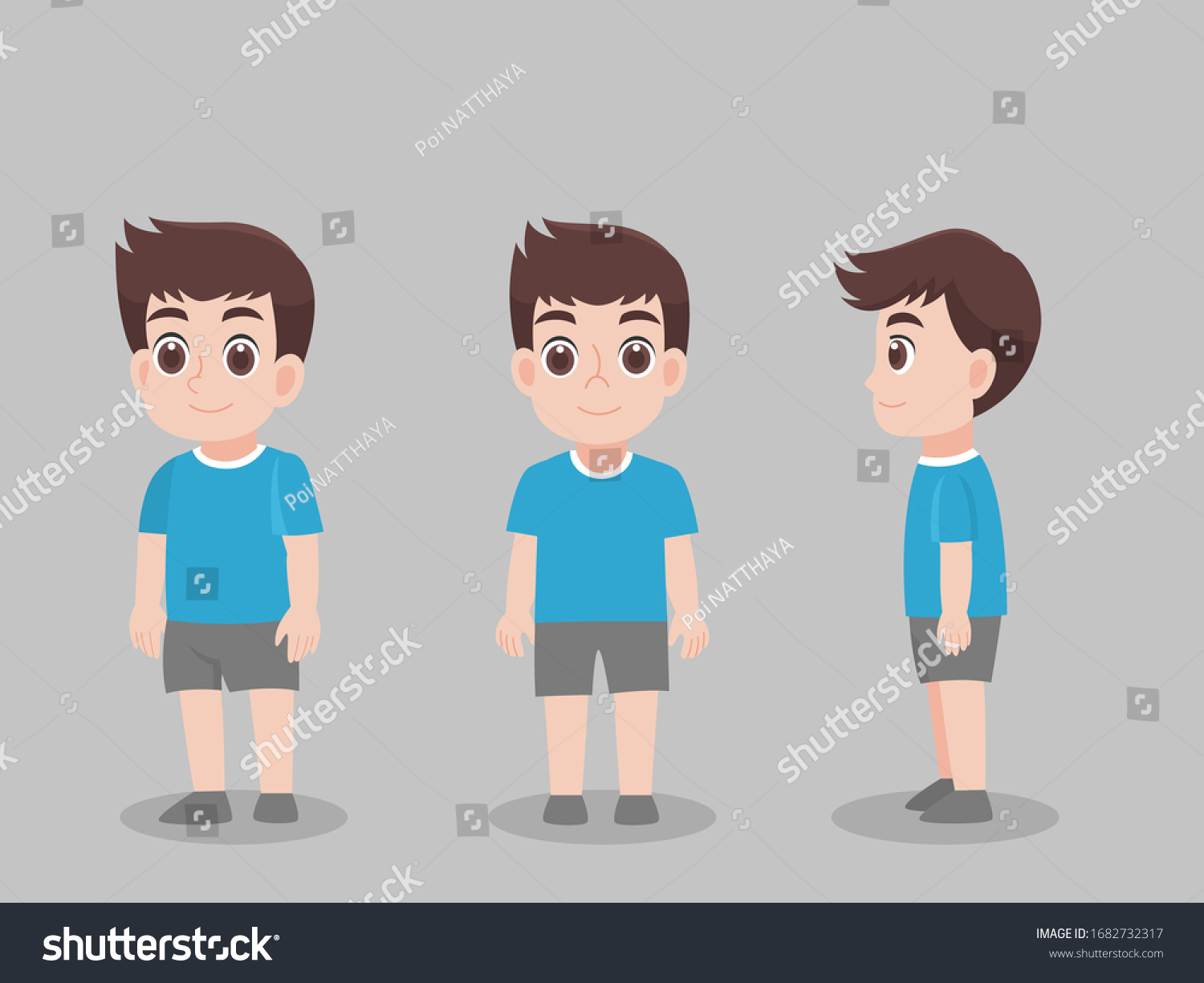 Set Character Children Boy Cartoon Concept Stock Vector (Royalty Free ...