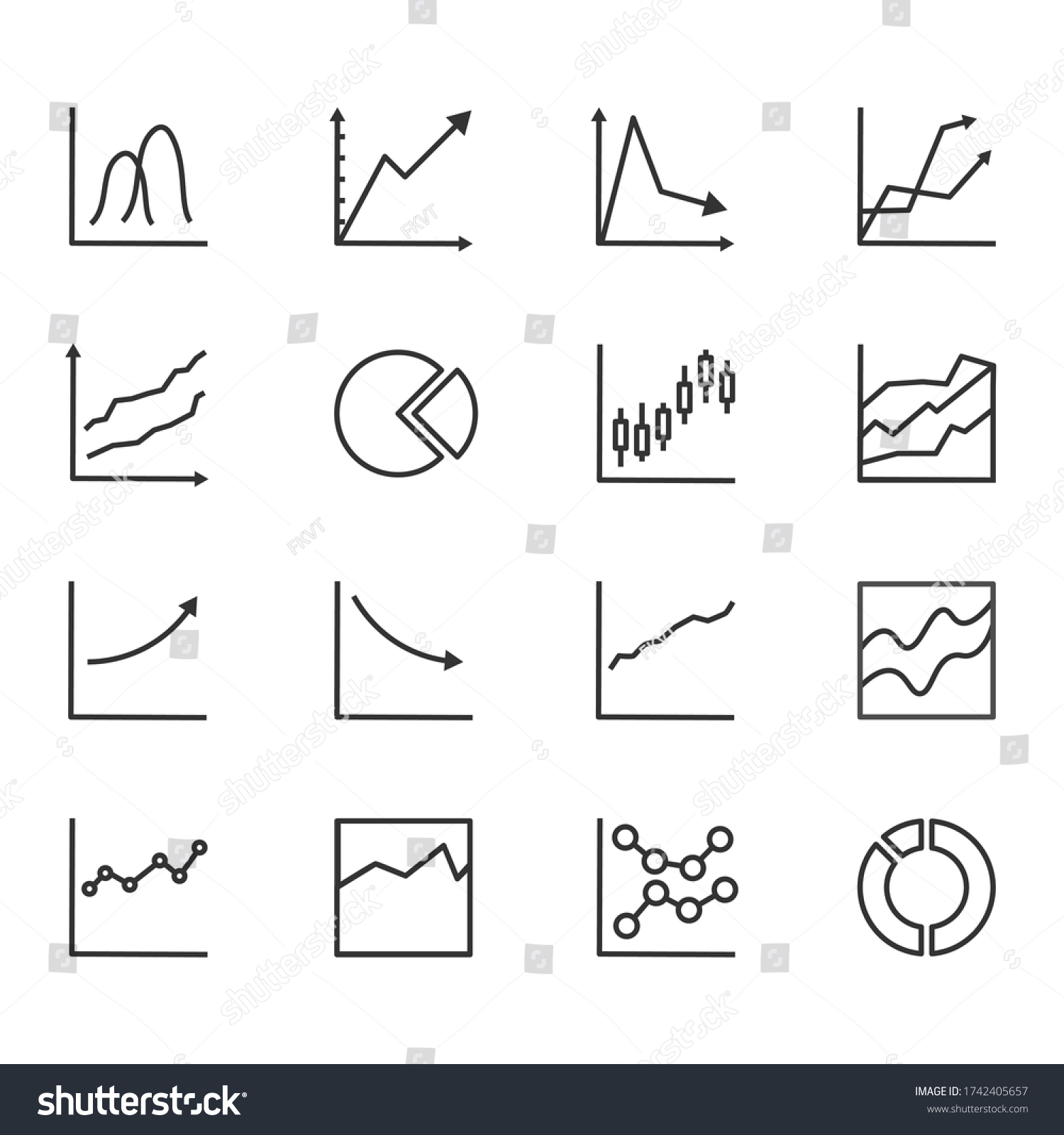 Set Chart Report Icon Line Success Stock Vector (Royalty Free ...