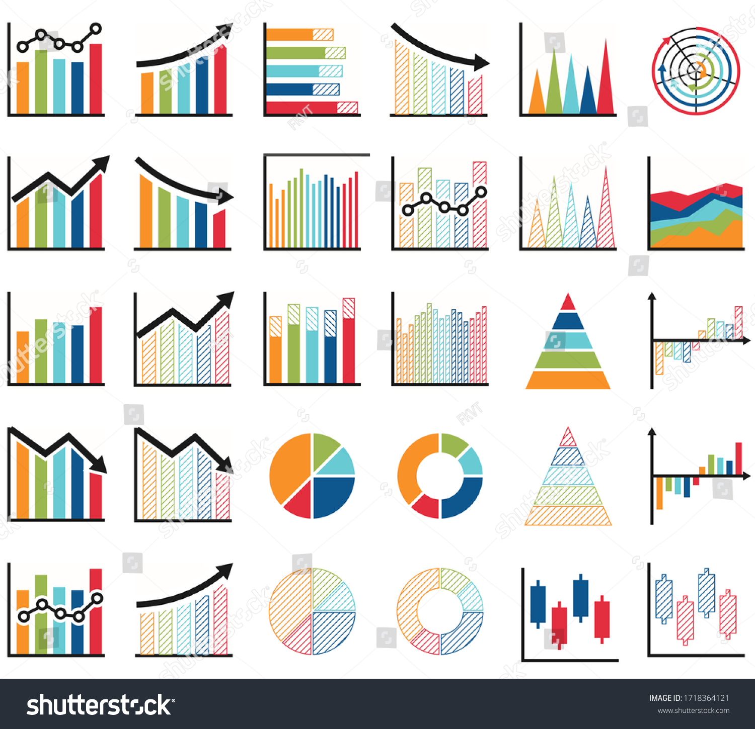 Set Chart Report Icon 640x640 Pixels Stock Vector (Royalty Free ...