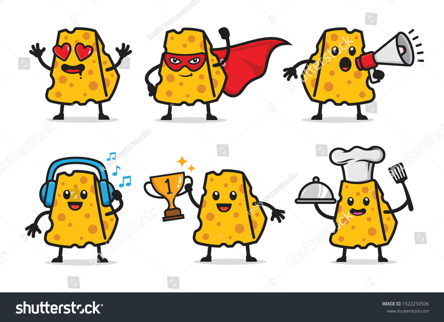 SVG of set of cheese character design svg