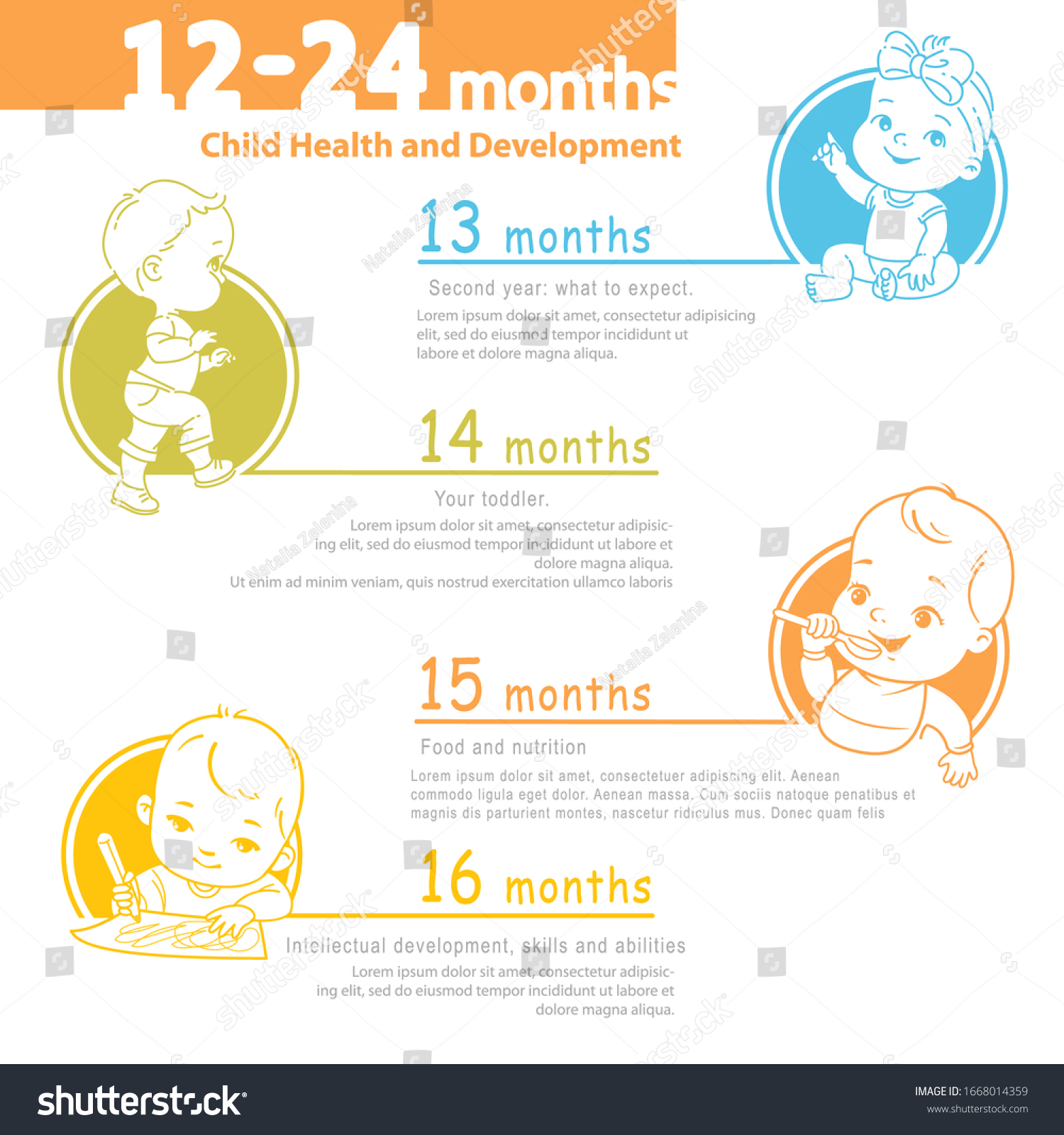 Set Child Health Development Icon Infographic Stock Vector (Royalty ...