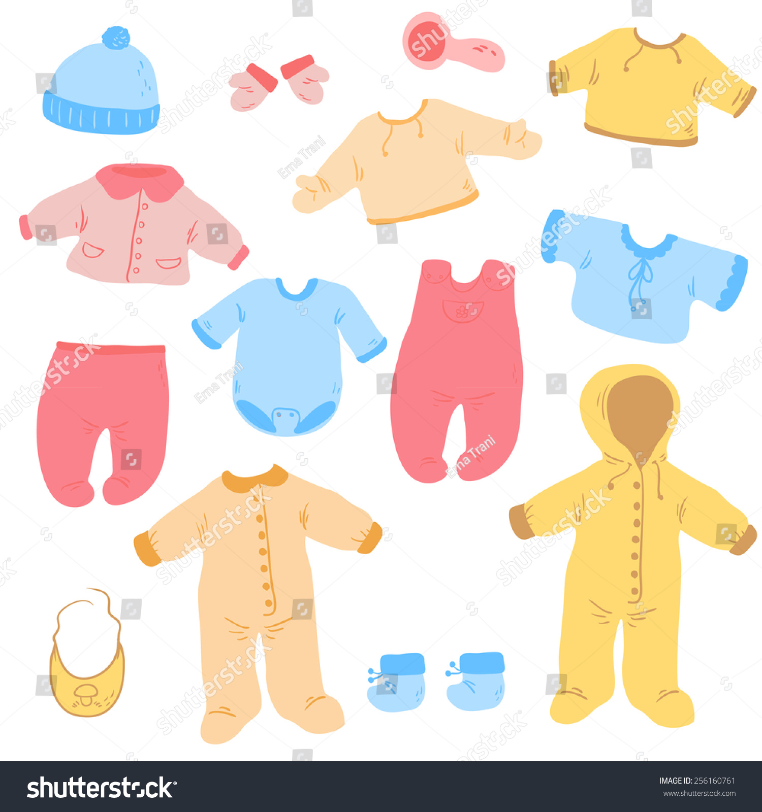 Set Child Wear Color Collection Stock Vector (Royalty Free) 256160761 ...
