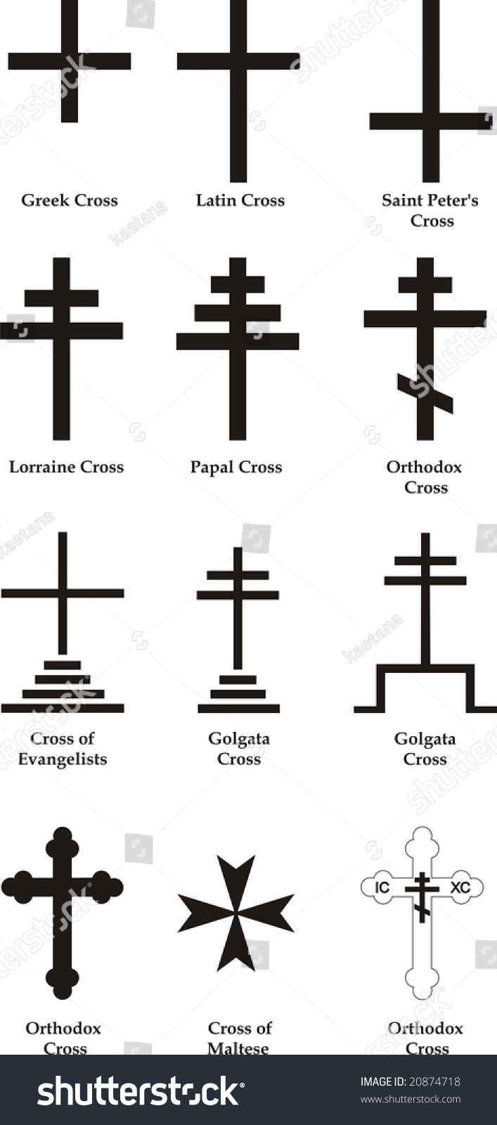 Set Of Christian Crosses Stock Vector Illustration 20874718 Shutterstock 