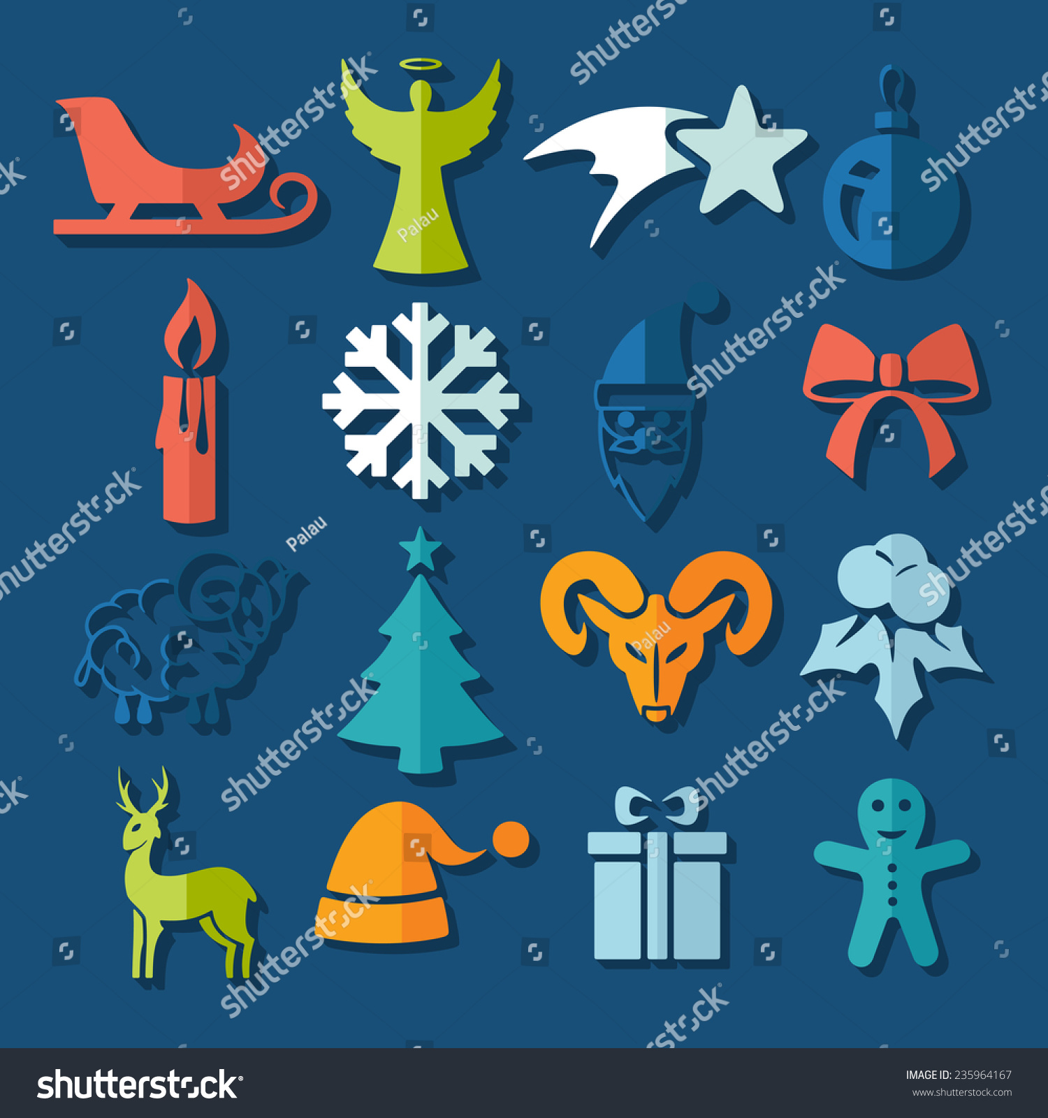 Set Of Christmas Icons Stock Vector Illustration Shutterstock