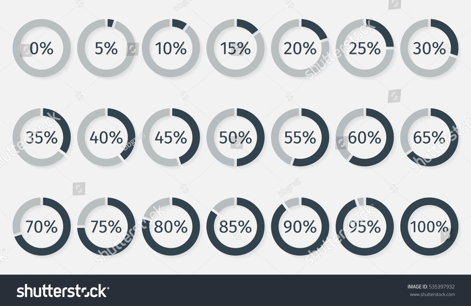 Set Circle Percentage Diagrams Infographics 0 Stock Vector Royalty Free 535397932 