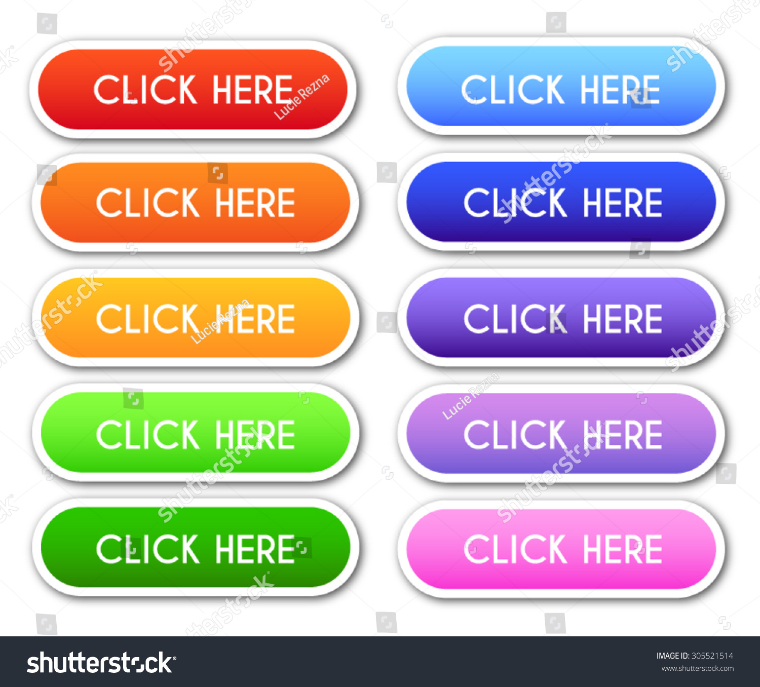 Set Click Here Buttons Stock Vector (Royalty Free) 305521514 | Shutterstock