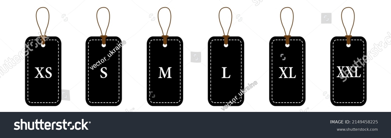 Set Clothing Size Labels Xs S Stock Vector Royalty Free 2149458225 Shutterstock 6162