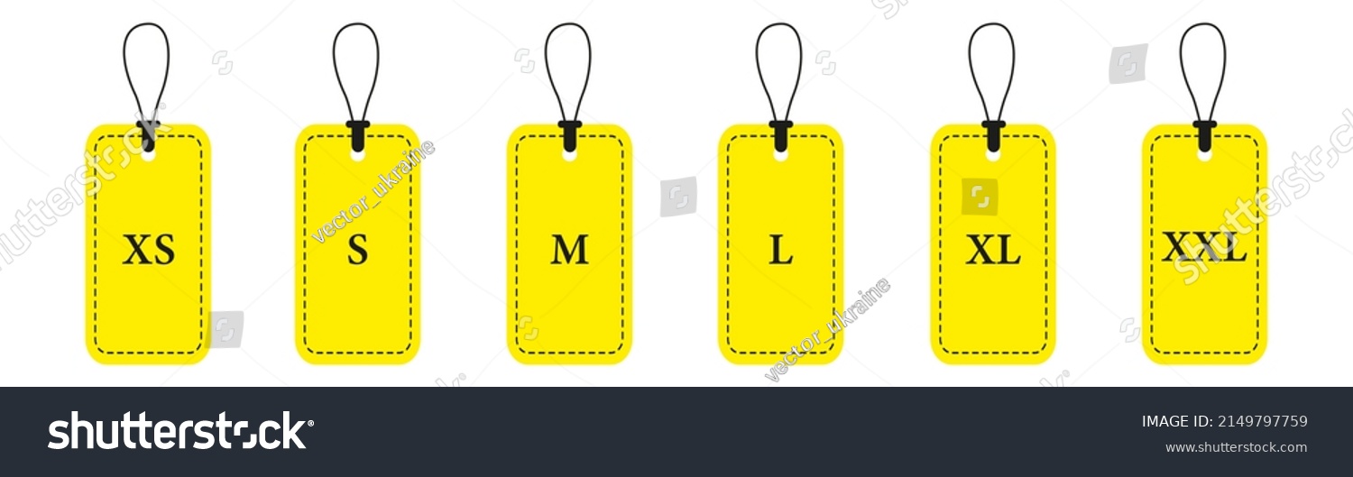 Set Clothing Size Labels Xs S Stock Vector Royalty Free 2149797759 Shutterstock 1600