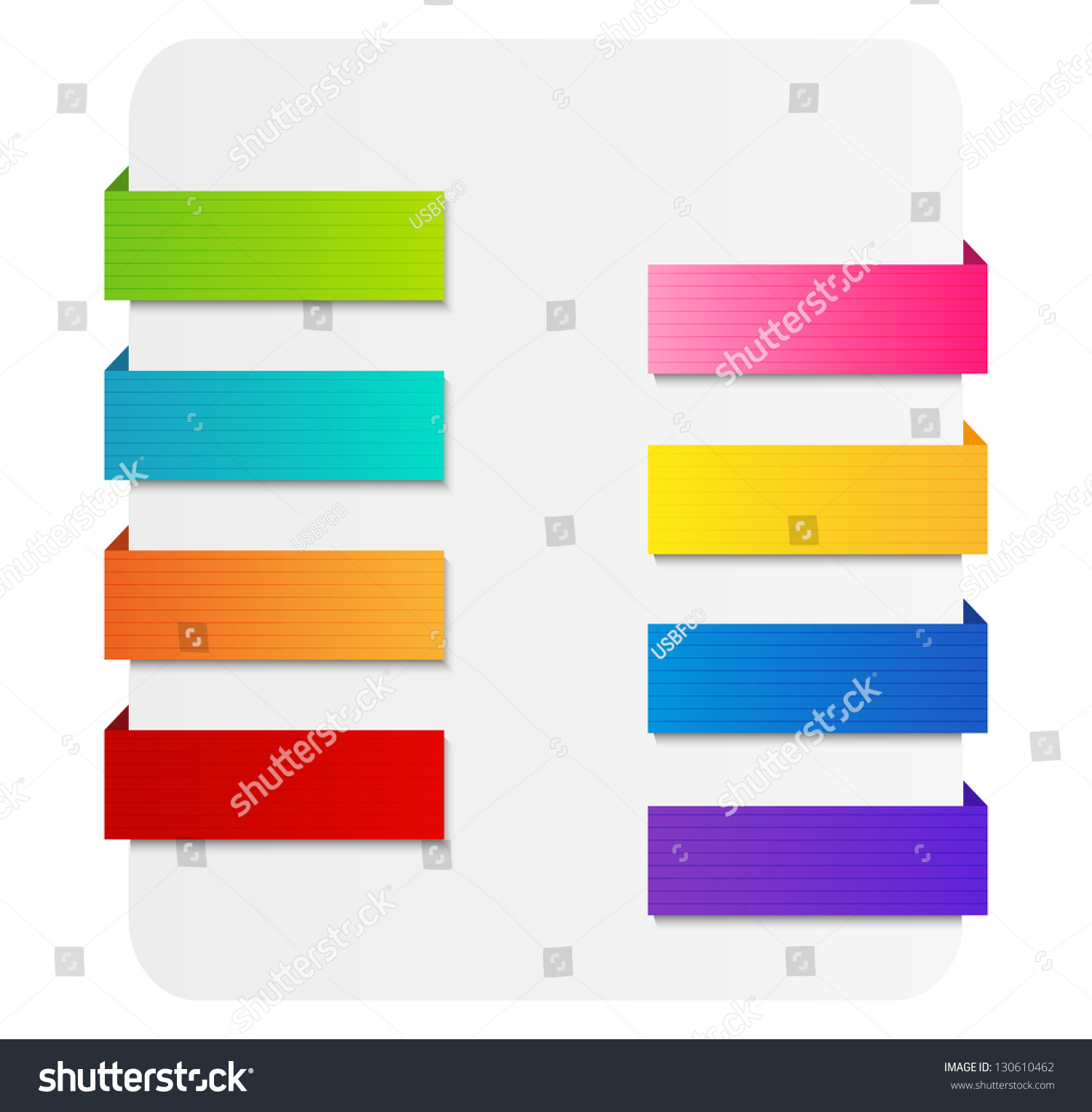 Set Of Color Paper Ribbons Stock Vector Illustration 130610462 ...