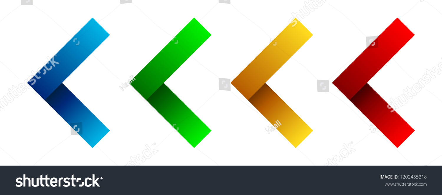 Set Colored Arrows Left Vector Illustration Vector De Stock Libre De