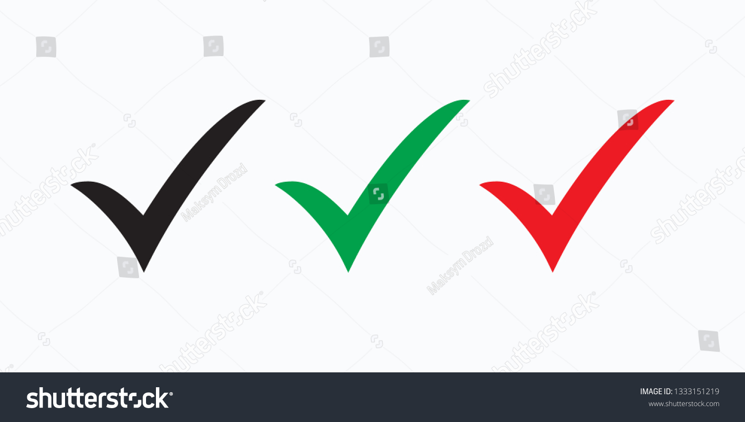 Set Colored Check Mark Icon Tick Vector De Stock Libre De Regal As