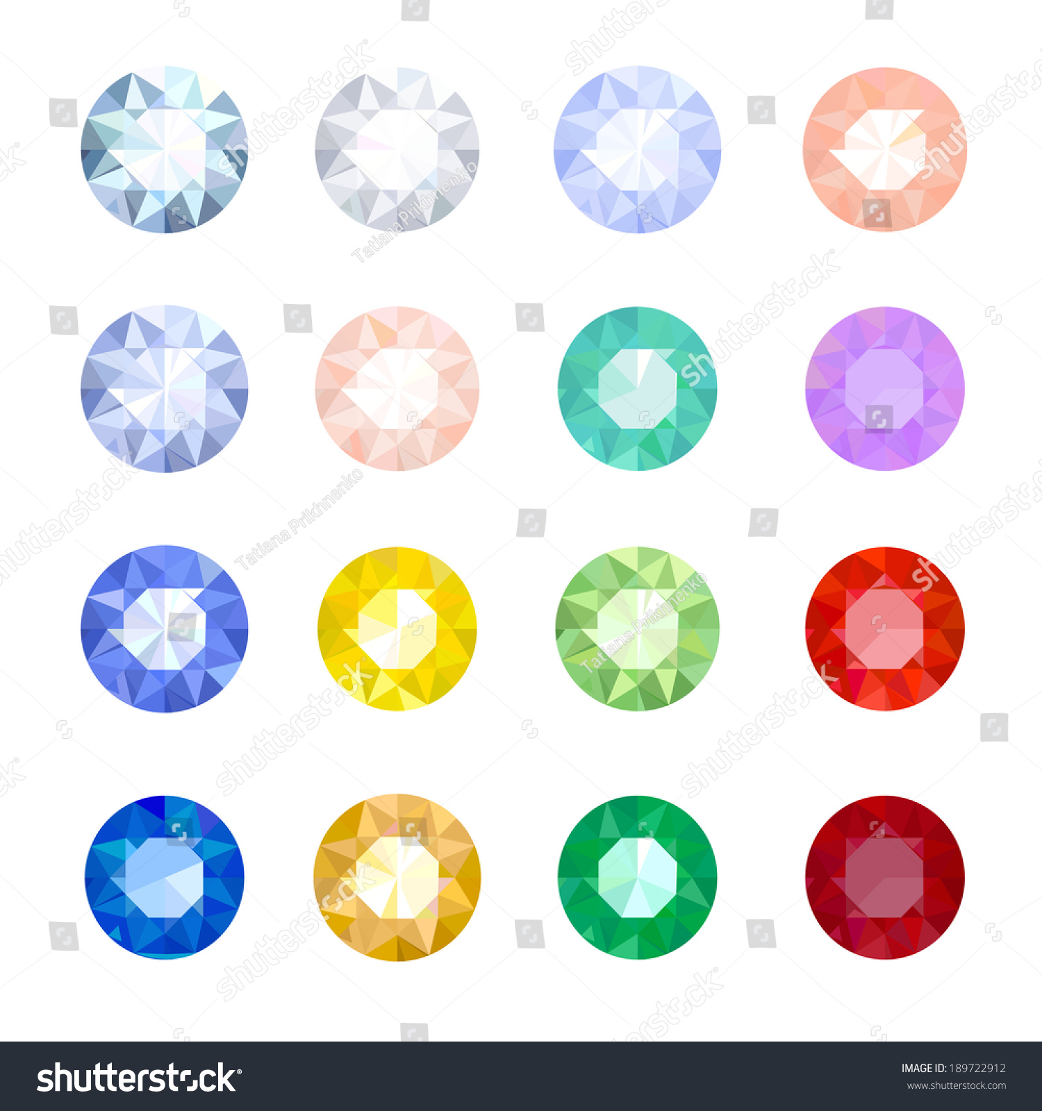 SVG of set of colored gemstones on a white background svg