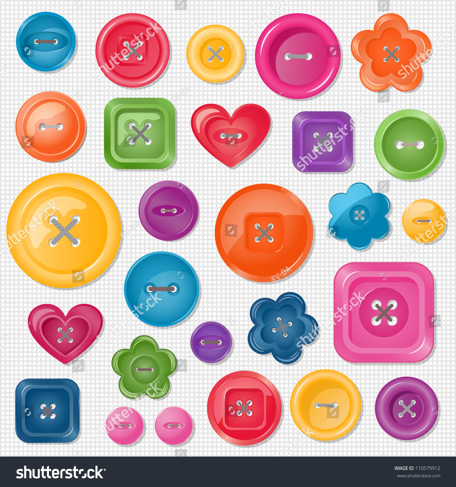 Set Of Colored Vector Buttons For Your Design. Eps 10 Vector ...