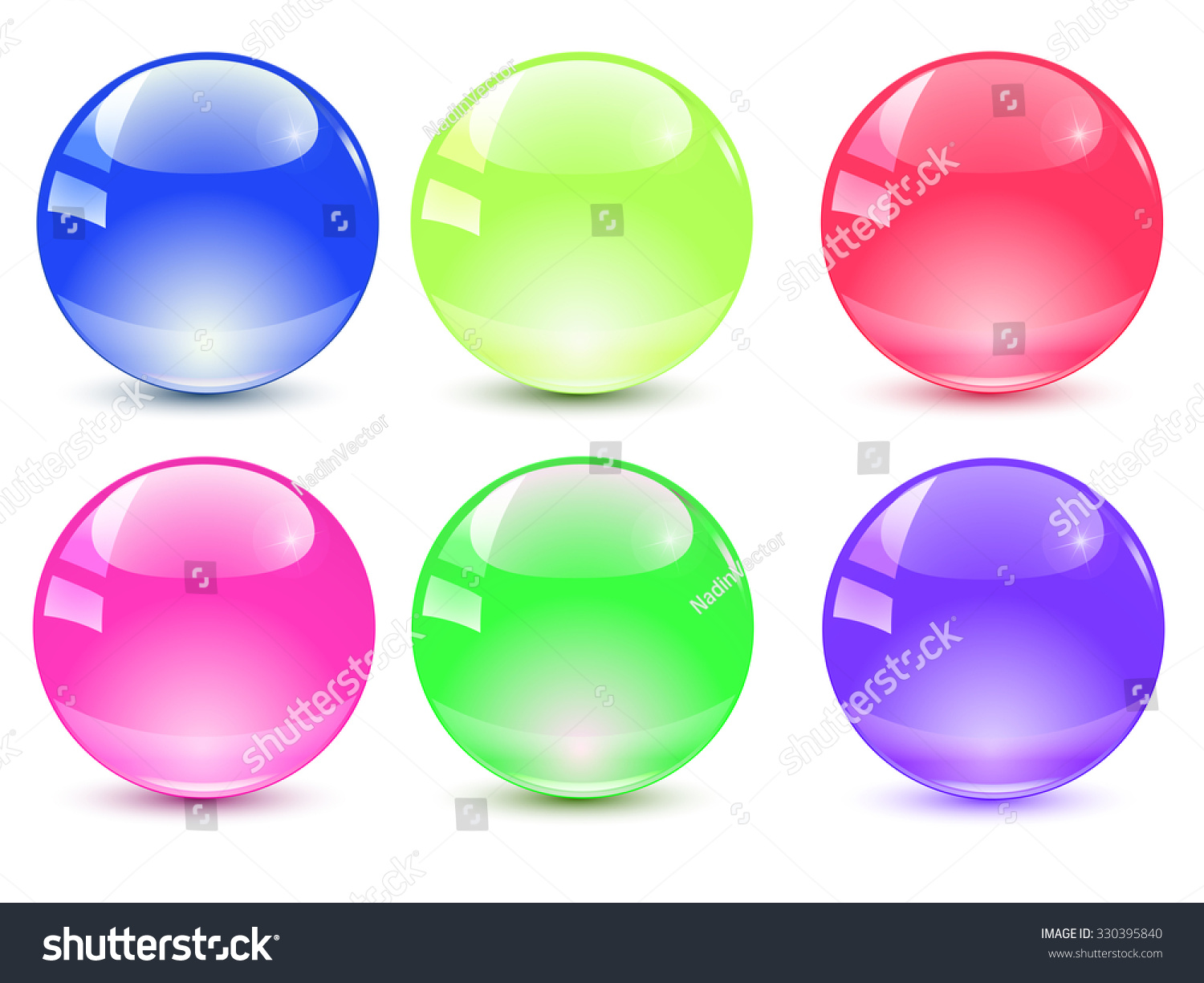 Set Of Colorful Balls On White Background, Illustration - 330395840 ...