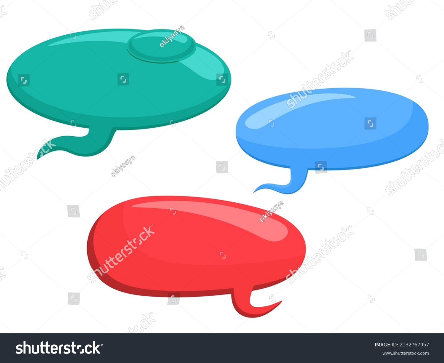 Set Colorful Comic Speech Bubbles Vector Stock Vector Royalty Free 2132767957 Shutterstock 