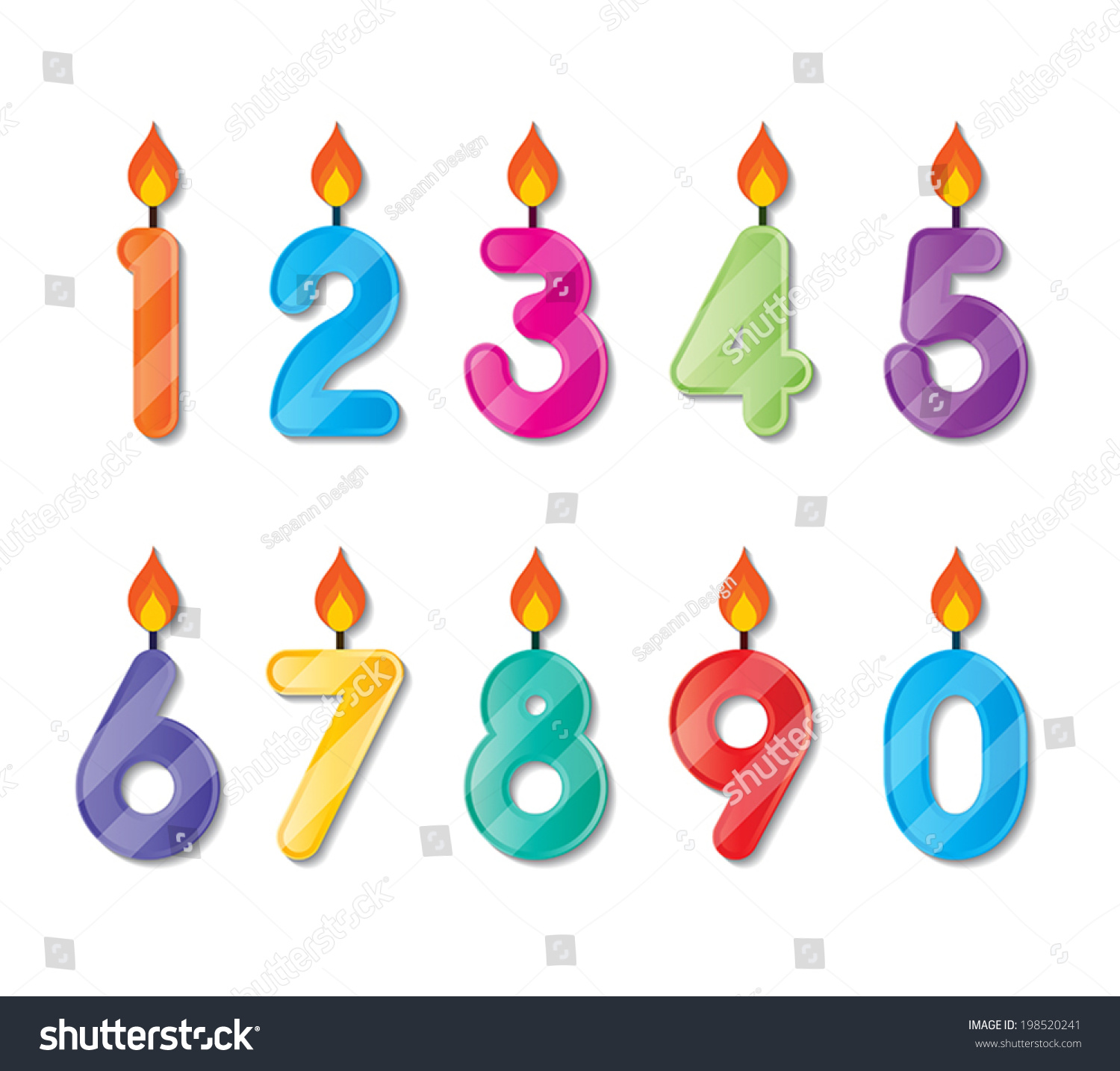 SVG of set of colorful happy birthday alphabets candles. vector. svg