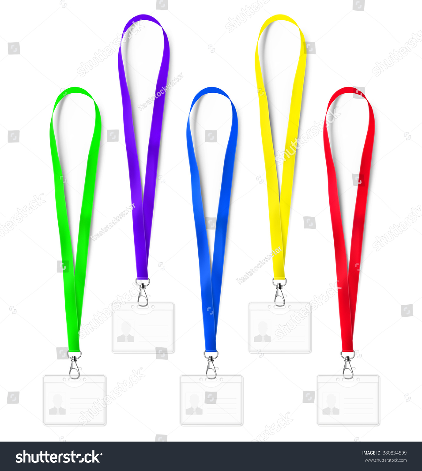 Set Colorful Lanyards Isolated On White Stock Vector (Royalty Free ...