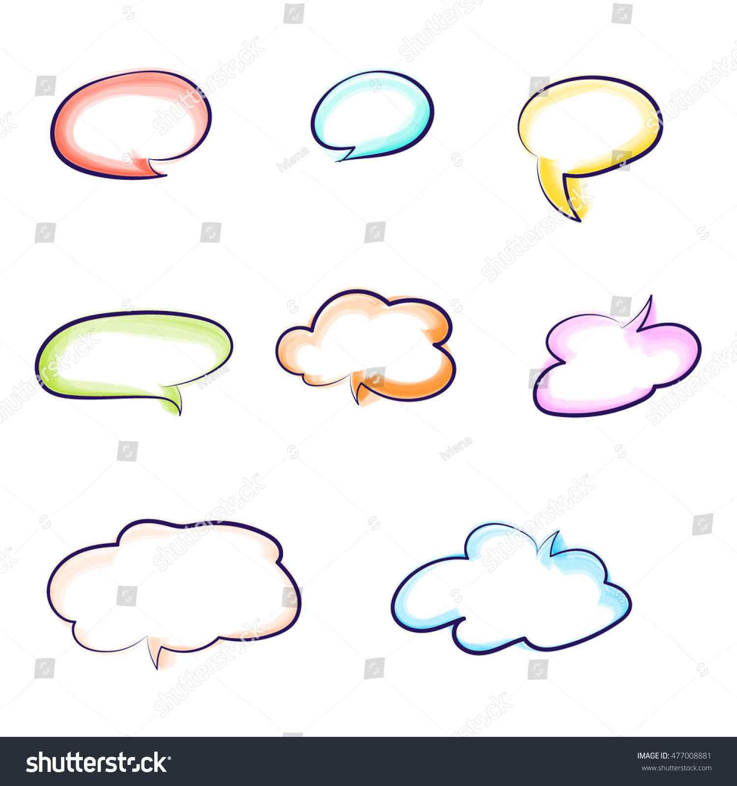 Set Colorful Speech Bubbles On White Stock Vector Royalty Free 477008881 5015