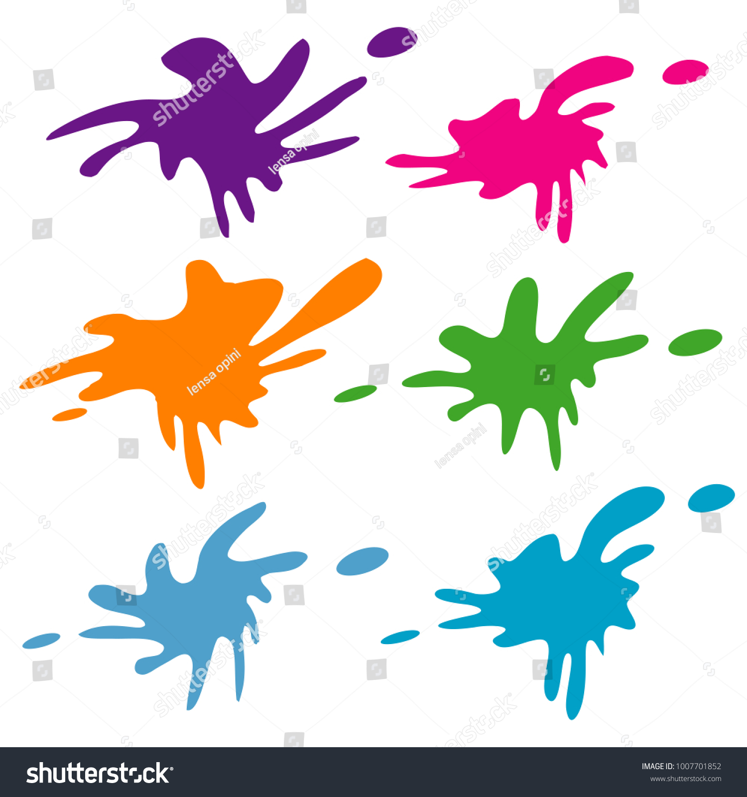 Set Colorful Water Splash Water Paint Stock Vector (Royalty Free ...