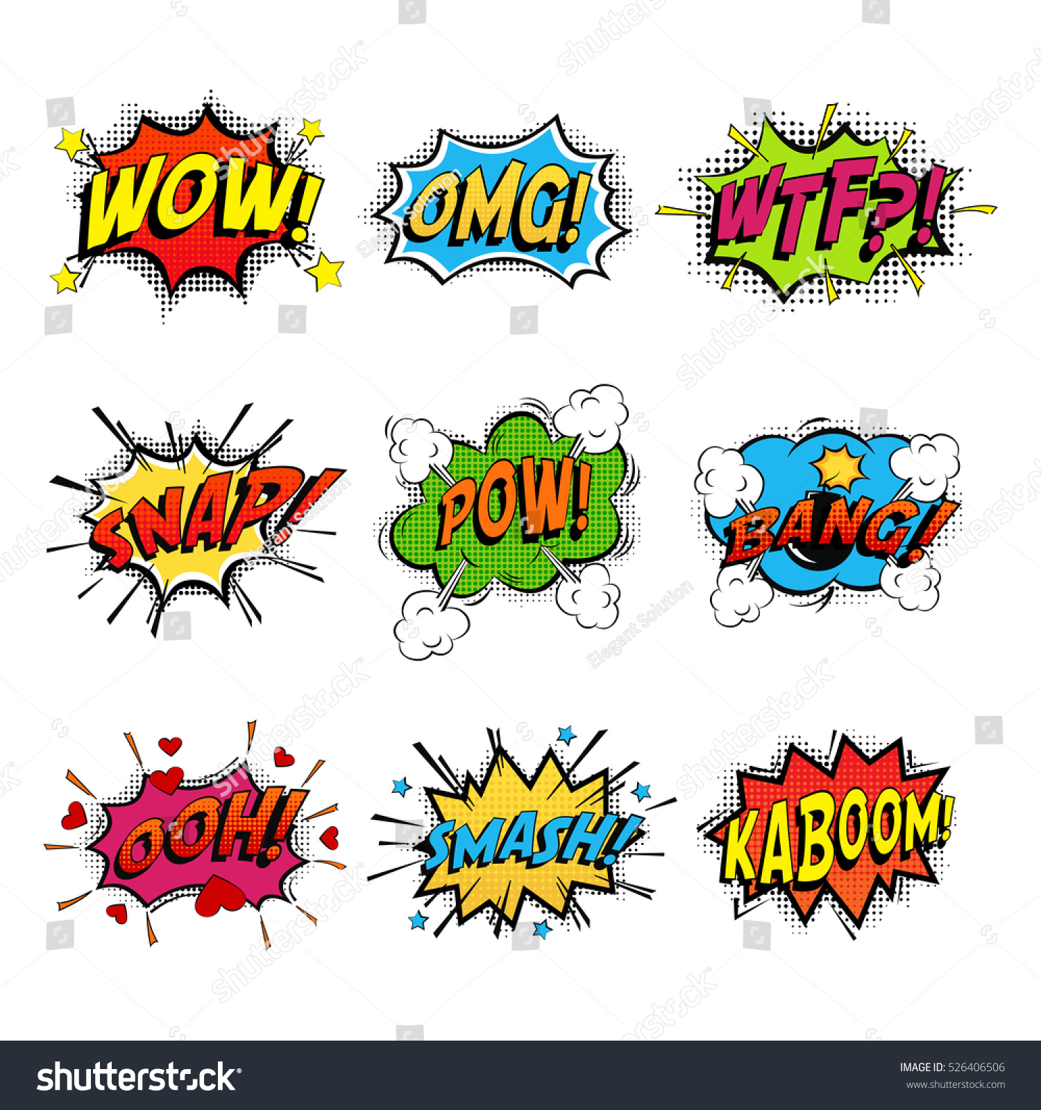 Set Comic Speech Bubble Speech Bomb Stock Vector (Royalty Free ...