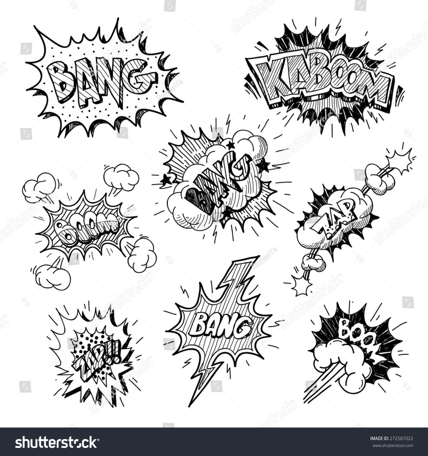 Set Of Comics Boom, Vector Illustration - 272587022 : Shutterstock