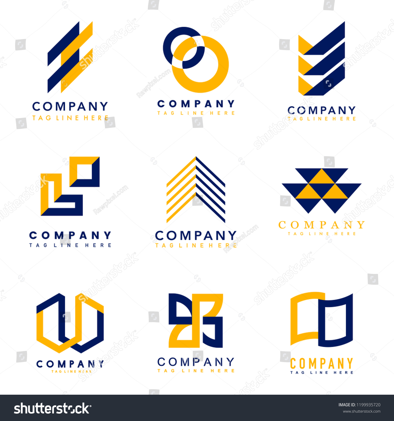 Set Company Logo Design Ideas Vector Stock Vector Royalty Free 1199935720