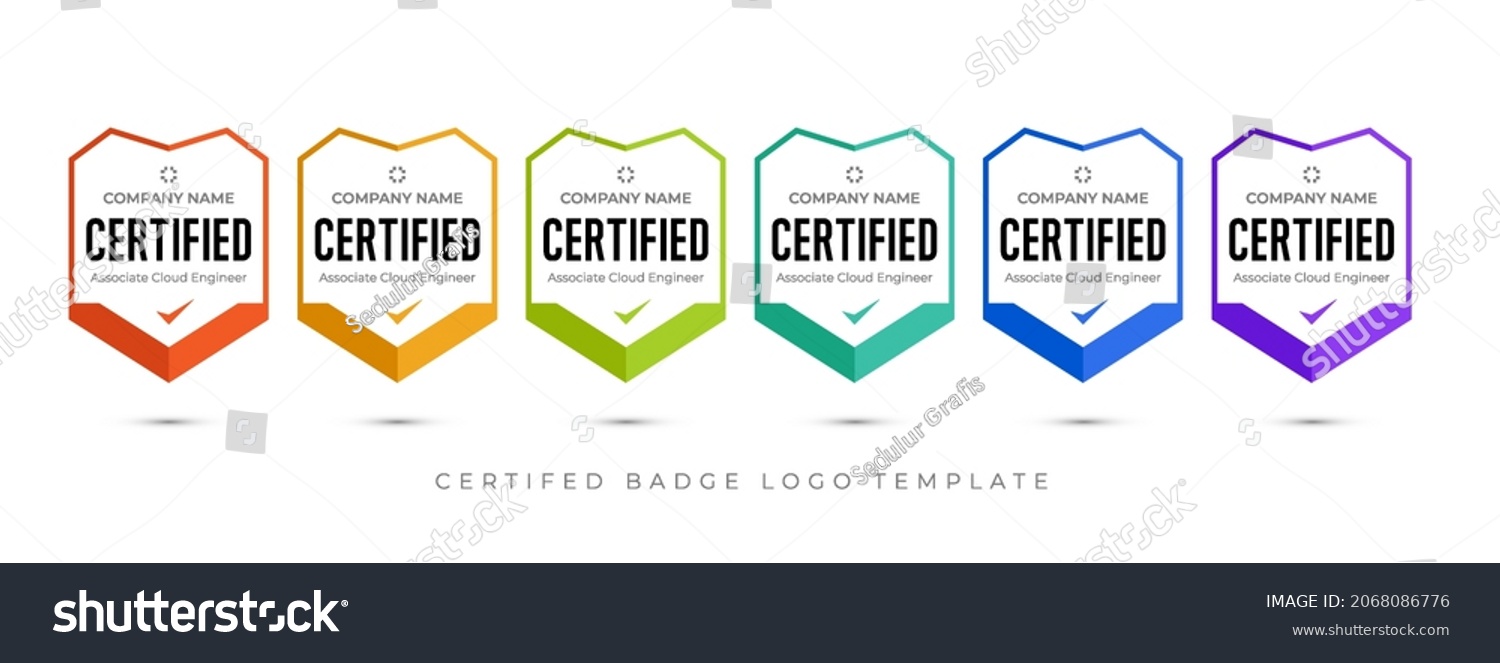 Set Company Training Badge Certificates Determine Stock Vector (Royalty ...