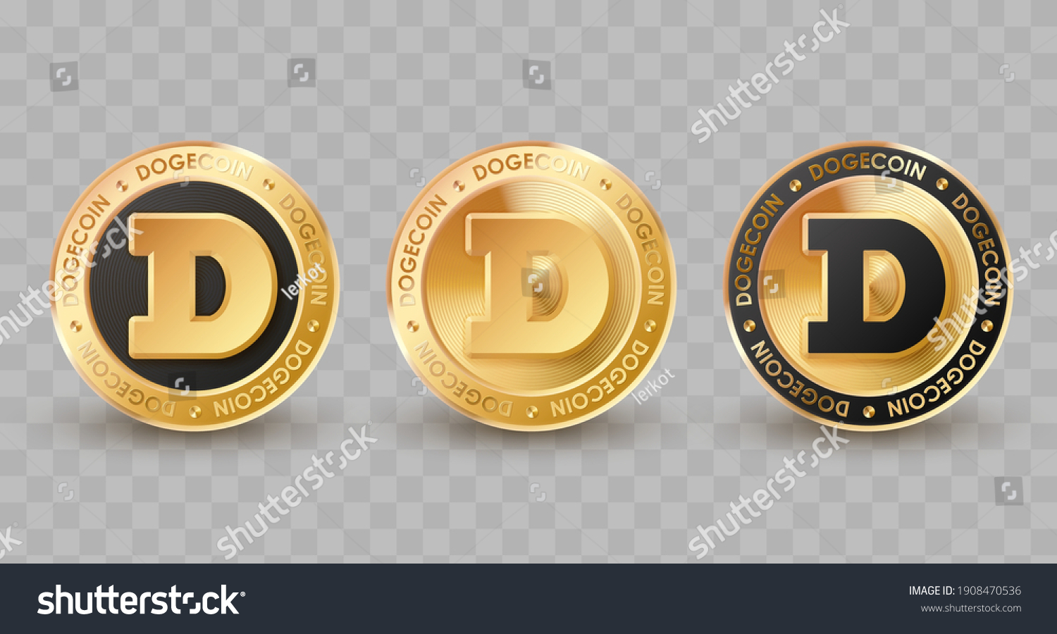 SVG of Set of concept different gold, golden, black coins, dogecoin, crypto currency on transparent background. Vector illustration for card, party, design, flyer, poster, decor, banner, web, advertising. svg