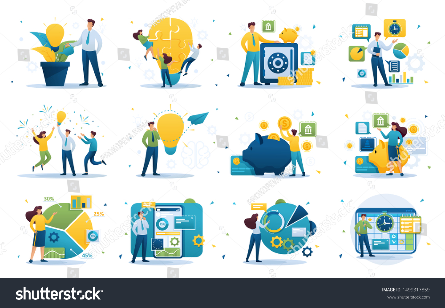 Set Concepts On Subject Business Success Stock Vector (Royalty Free ...