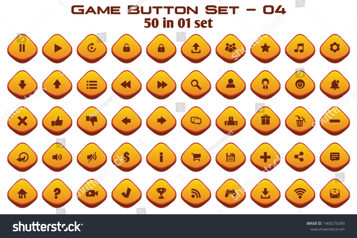 Set Cool Funny 50 Buttons Games Stock Vector Royalty Free 1469276399