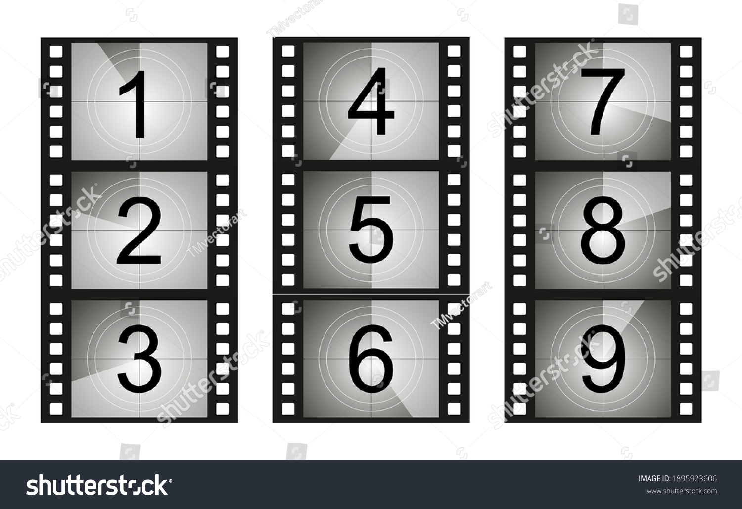 Set Countdown Frame Film Countdown Movie Stock Vector (Royalty Free ...