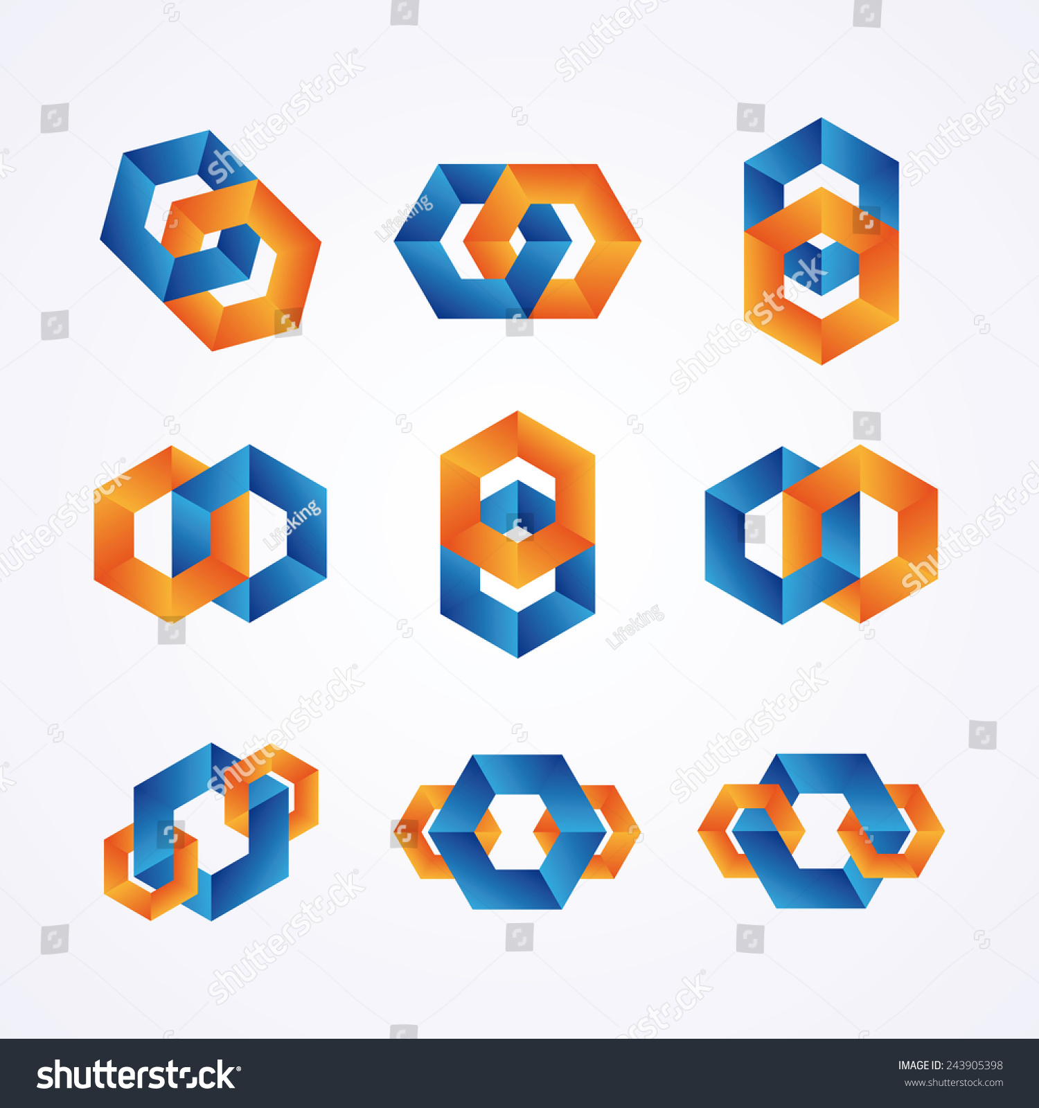 Set Creative Chain Logos Stock Vector (Royalty Free) 243905398