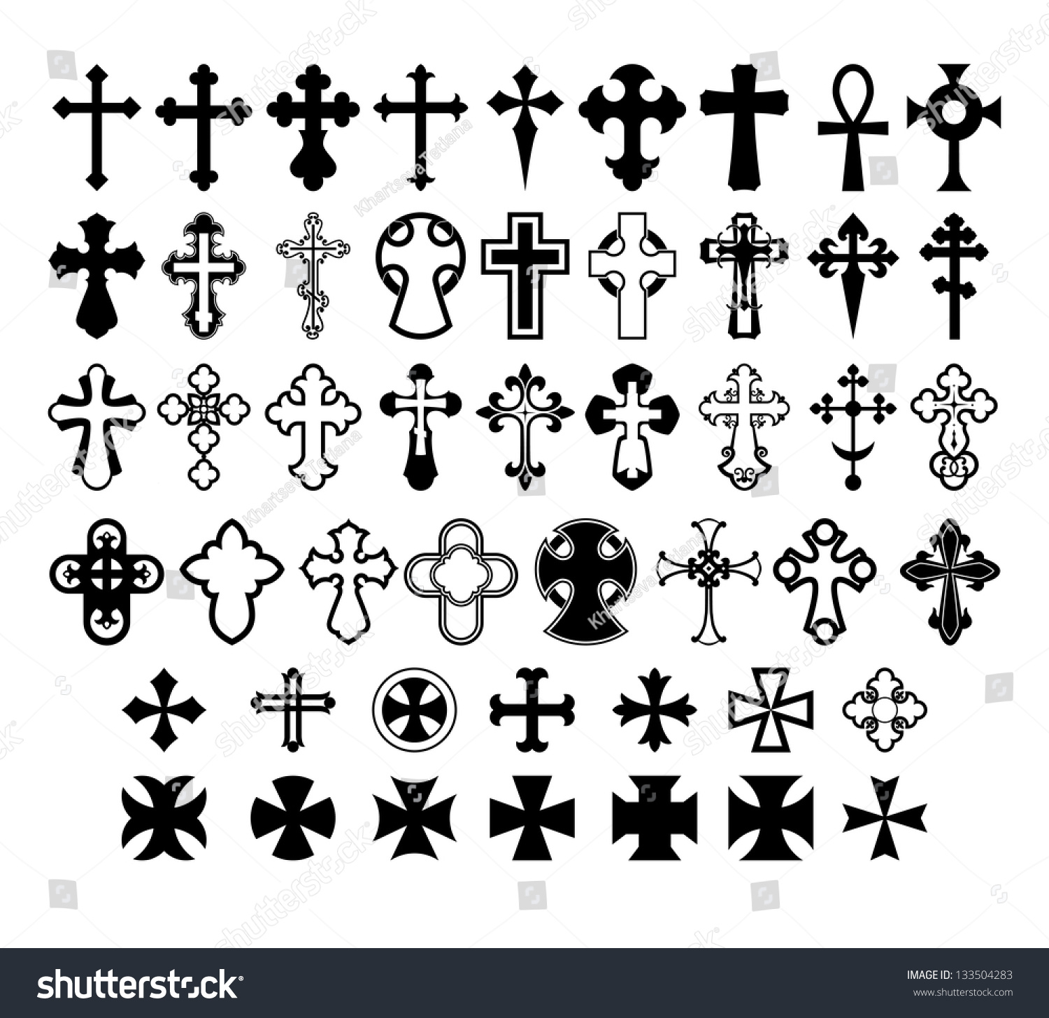 Set Crosses Vector Eps 10 Stock Vector 133504283 - Shutterstock