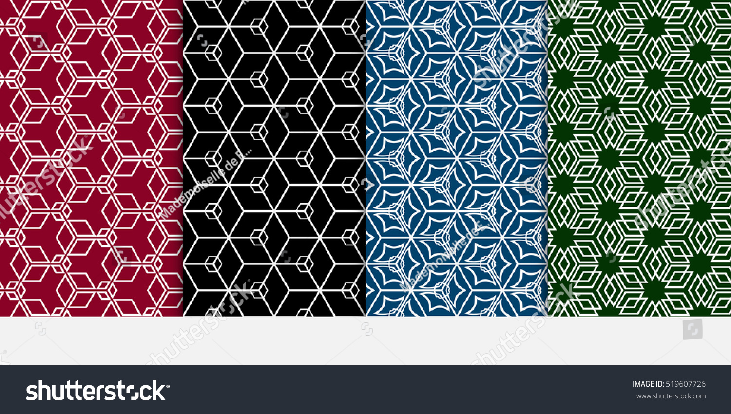 Set Cube Pattern Optical Illusion Seamless Stock Vector Royalty Free Set Cube Pattern Optical Illusion Seamless Stock Vector Royalty Free
