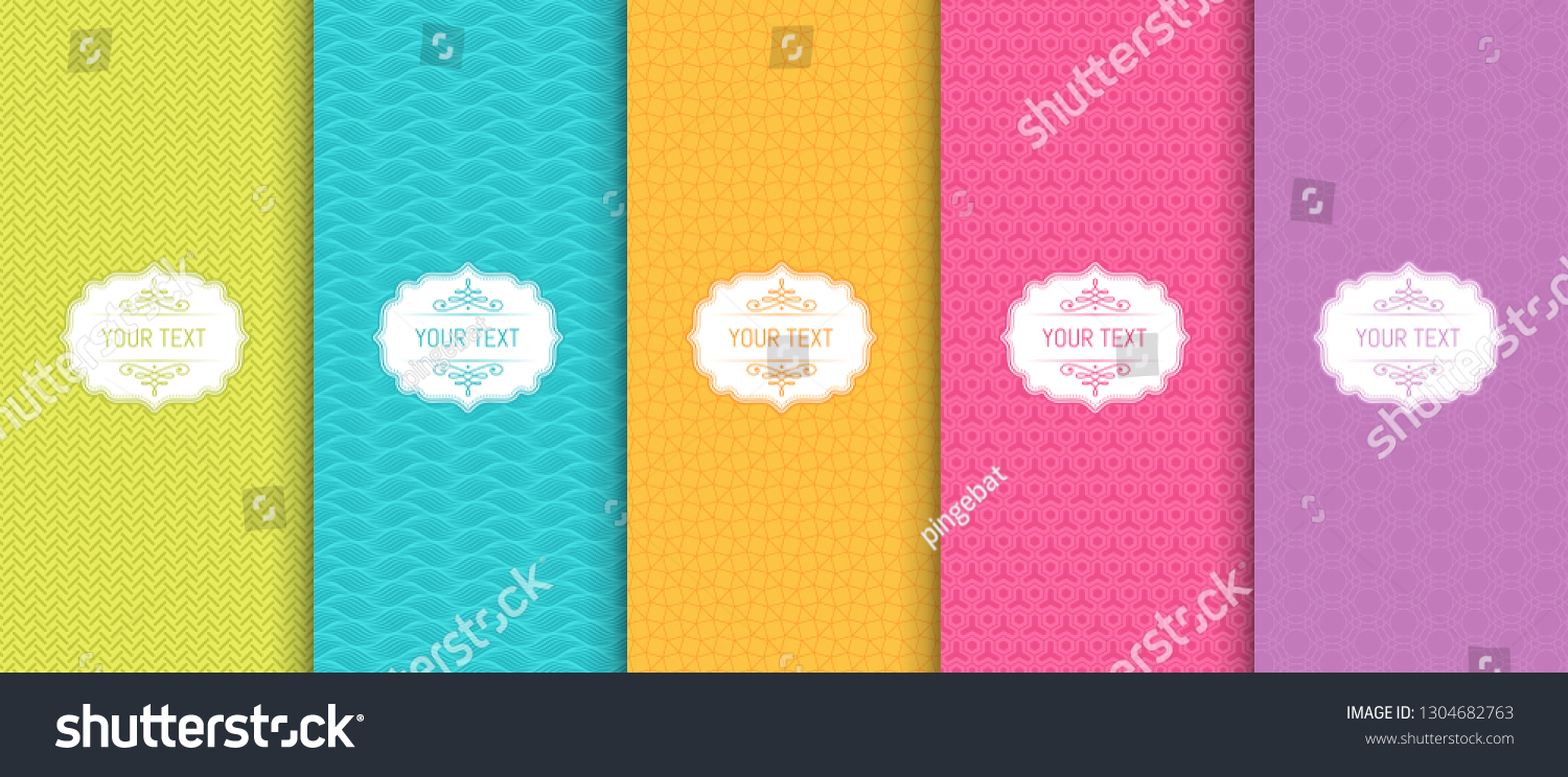 Set Cute Bright Seamless Patterns Vector Stock Vector (Royalty Free ...