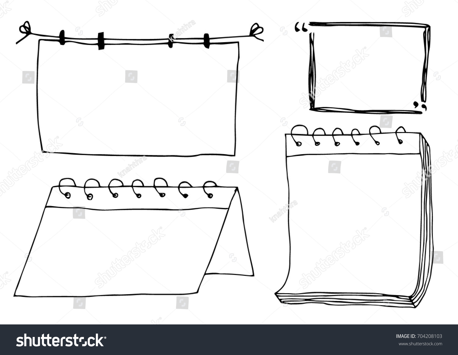 Set Cute Hand Drawn Doodle Banners Stock Vector (Royalty Free