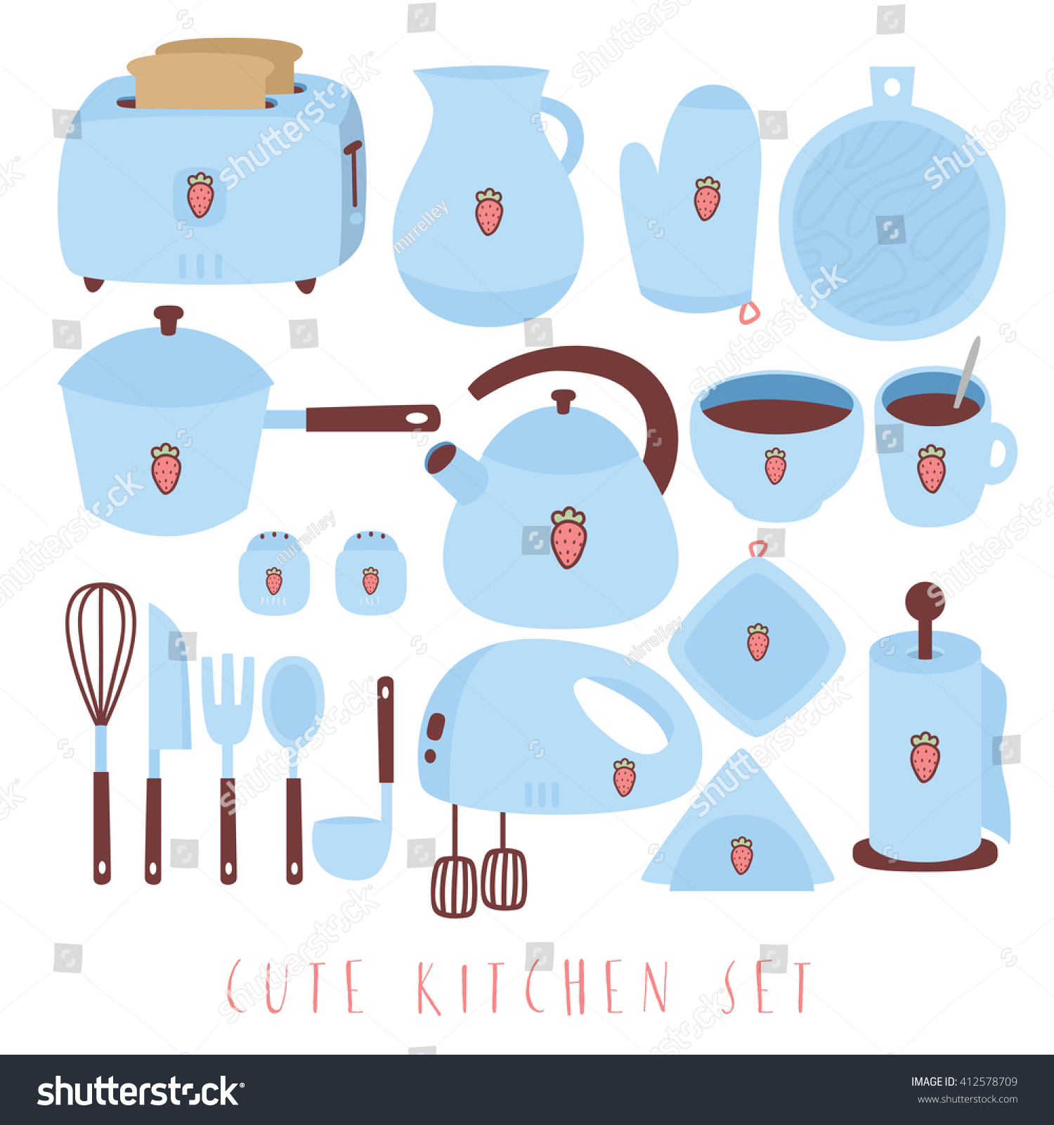 pastel kitchen set