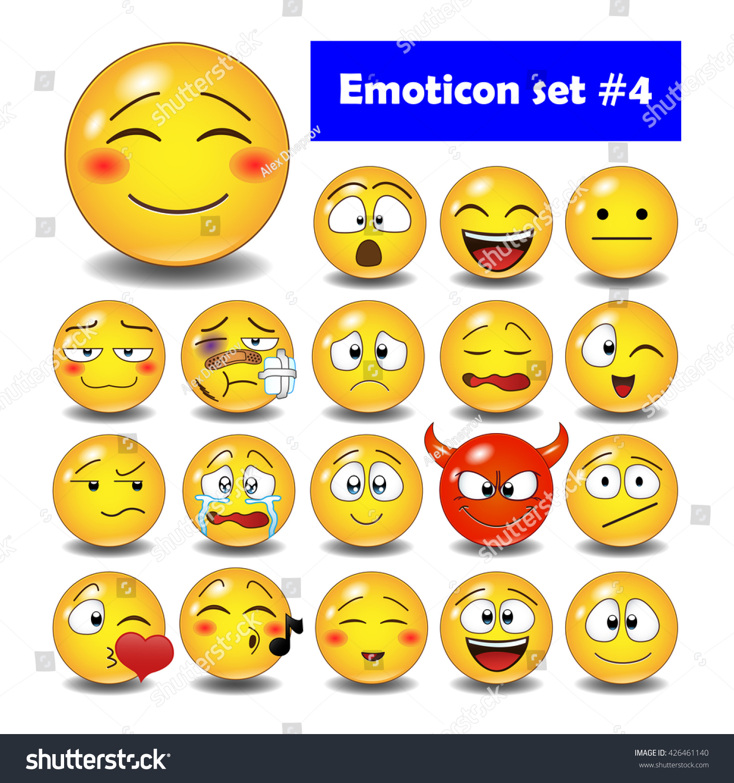 Set süßer SmileyEmoticons (Lizenzfrei) 426461140