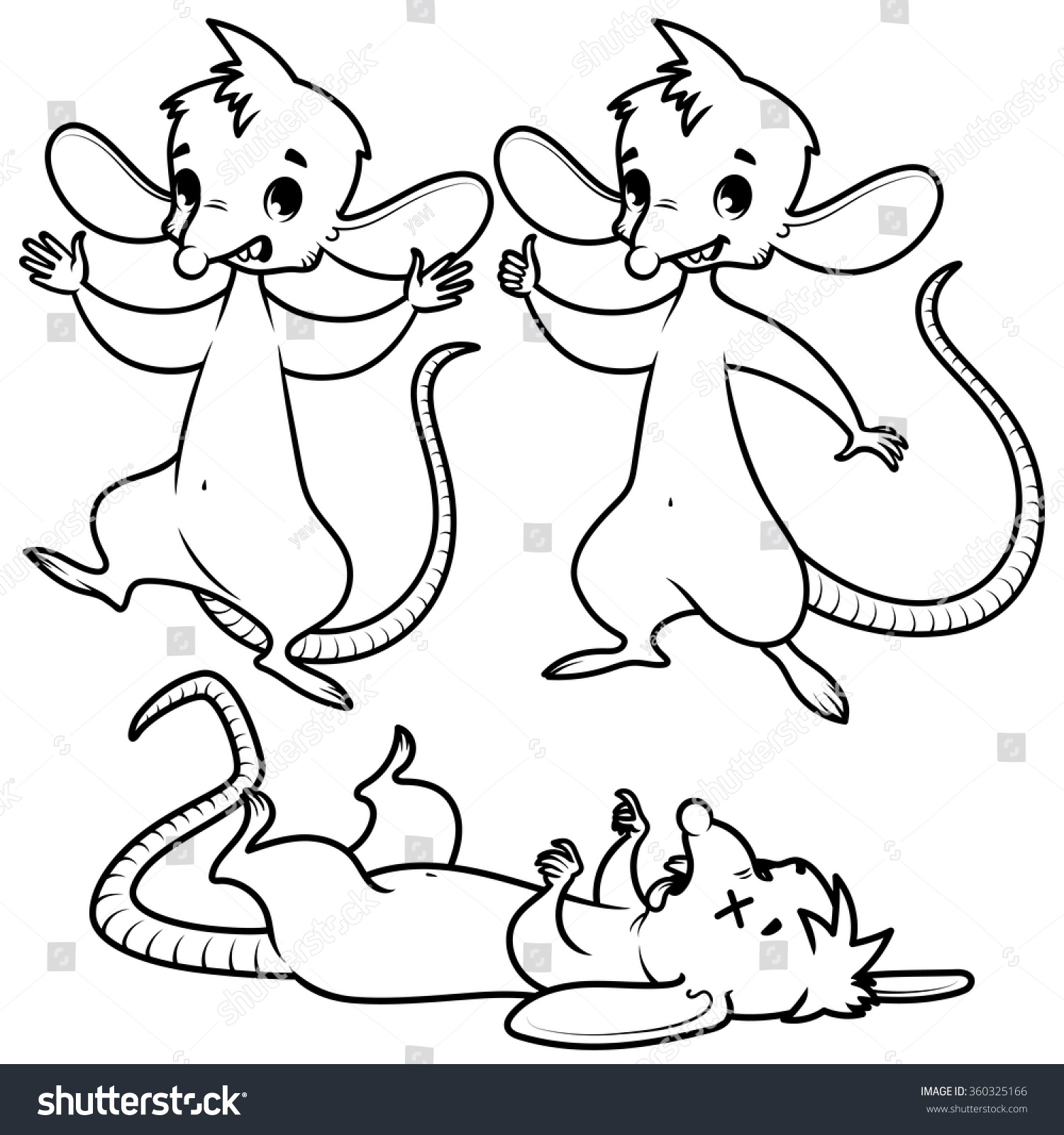 Set Cute White Mouses Cartoon Vector Stock Vector (Royalty Free) 360325166