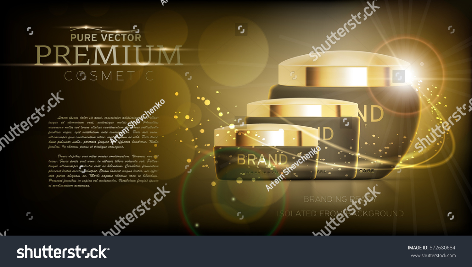 Set Dark Luxury Cosmetic Packaging Collection Stock Vector Royalty Free